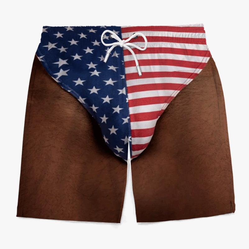 Custom Funny Patriotic Men Swim Trunks