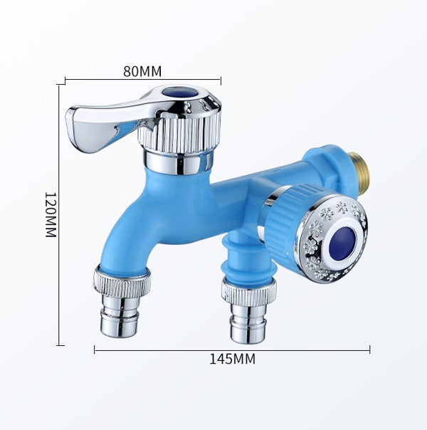 🏡Dual-Outlet Faucet – Two Independent Water Connections for Laundry, Garden & Everyday Cleaning