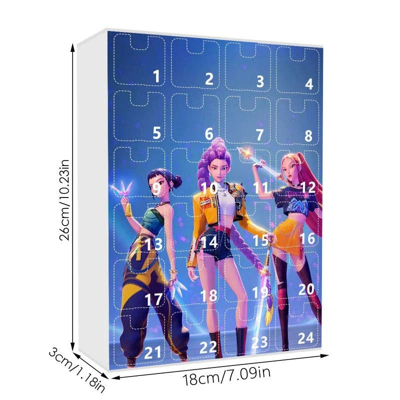 Demon Hunters Advent Countdown Calendar With 24pcs Keychain