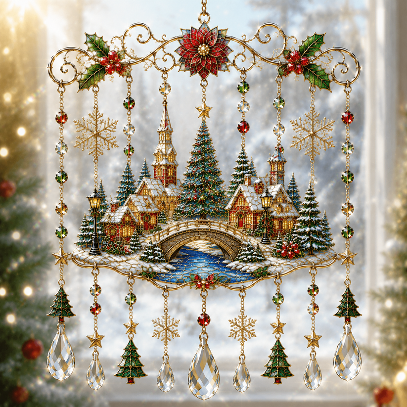 š„Last Day 49% OFF - Handmade Christmas Stained Glass Window Hanging
