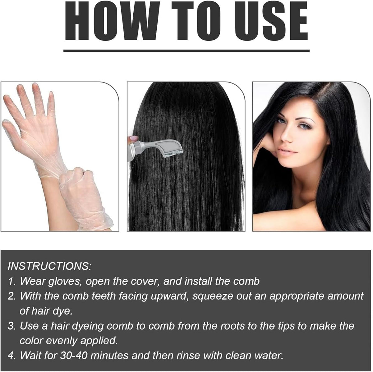 Unisex Grey Coverage Hair Dye with Hair Care