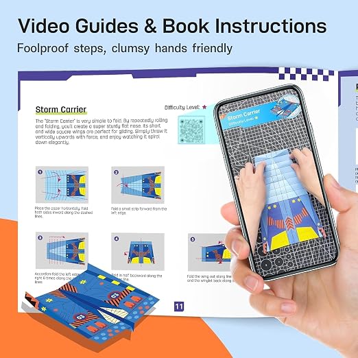 dht™⭐DIY Paper Airplane Book for Kids🎁16 Foldable Plane Designs
