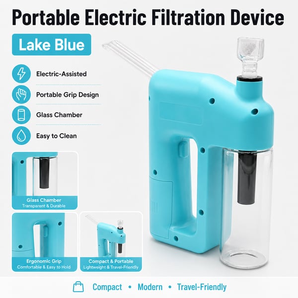 Portable Handheld Electric Filtration Device | Modern Glass Minimalist Design