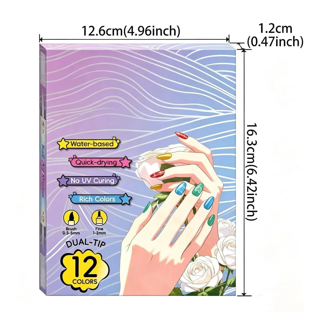 12/24 Colors Nail Art Pens – DIY 3D Markers for Drawing, Dotting & Manicure