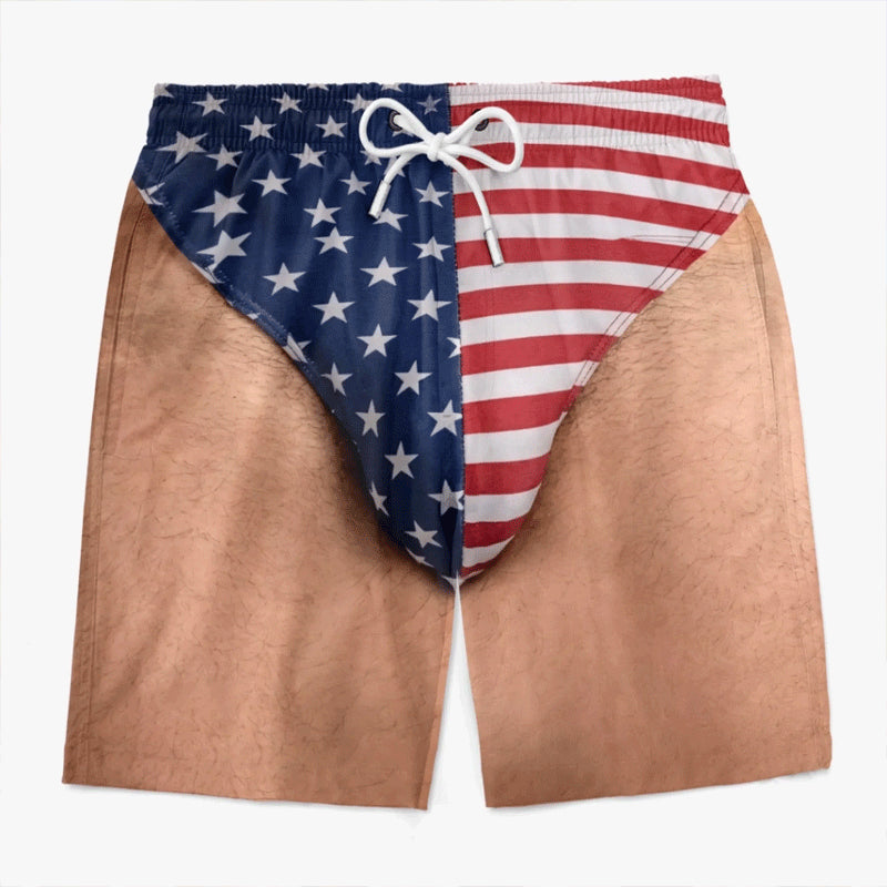 Custom Funny Patriotic Men Swim Trunks