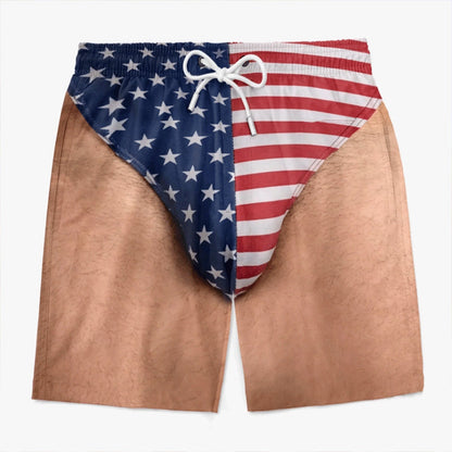 Custom Funny Patriotic Men Swim Trunks