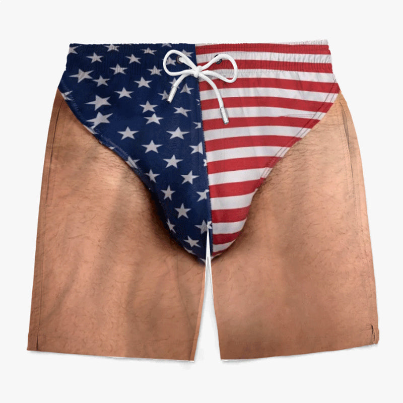 Custom Funny Patriotic Men Swim Trunks