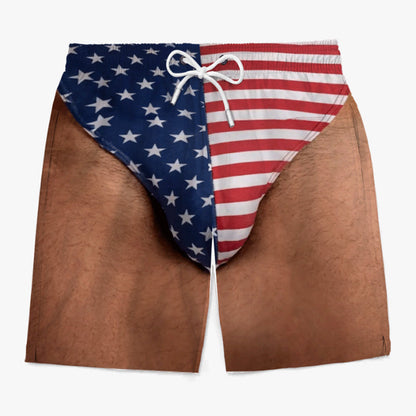 Custom Funny Patriotic Men Swim Trunks