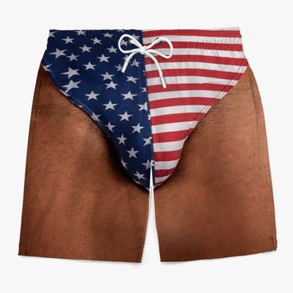 Custom Funny Patriotic Men Swim Trunks