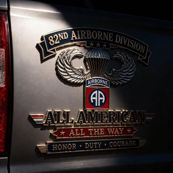 🪂U.S. Army 82nd Airborne Division Tribute Metal Car Emblem