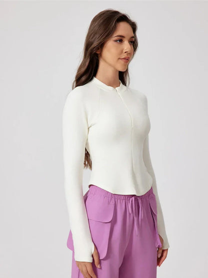 Zip Fleece Long Sleeve Top