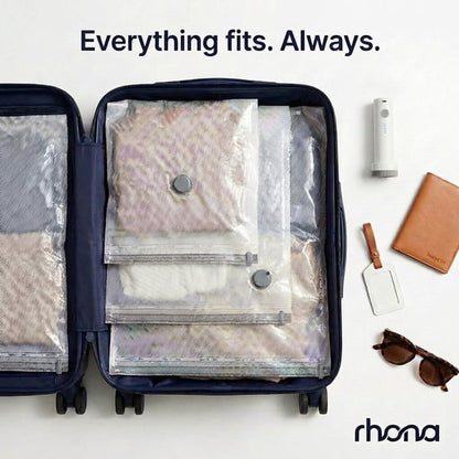 🏆 Voted Best Packing Hack 2026 🔥Cordless Travel Vacuum Bag Set