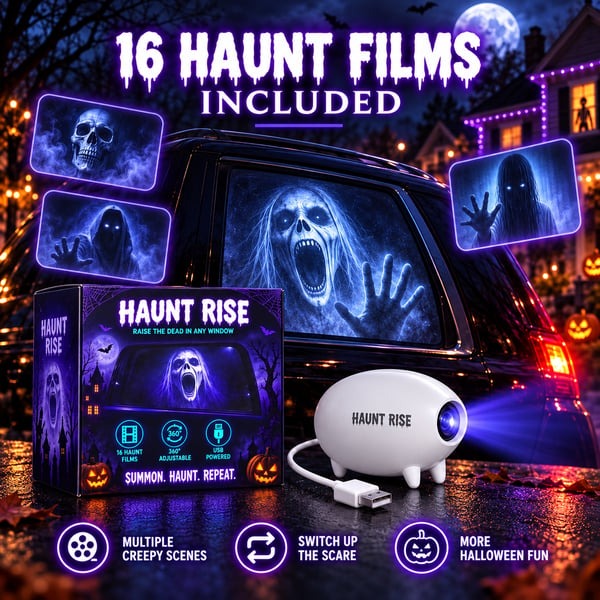 👻 Halloween Window Projector — Spooky Films, USB Powered Holiday Decor