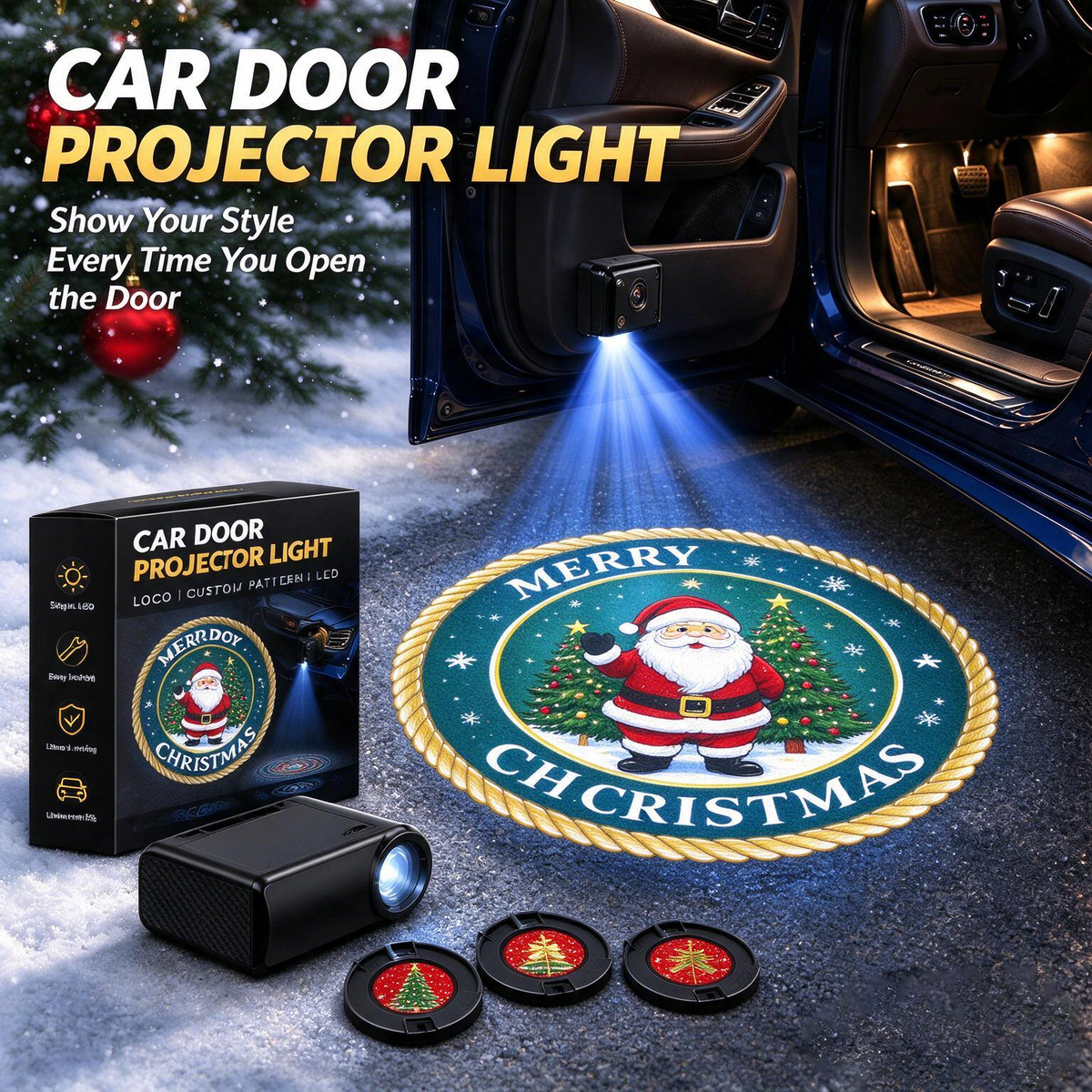 dht™⭐Christmas Car Atmosphere Projector Light – Festive Decor for Vehicles