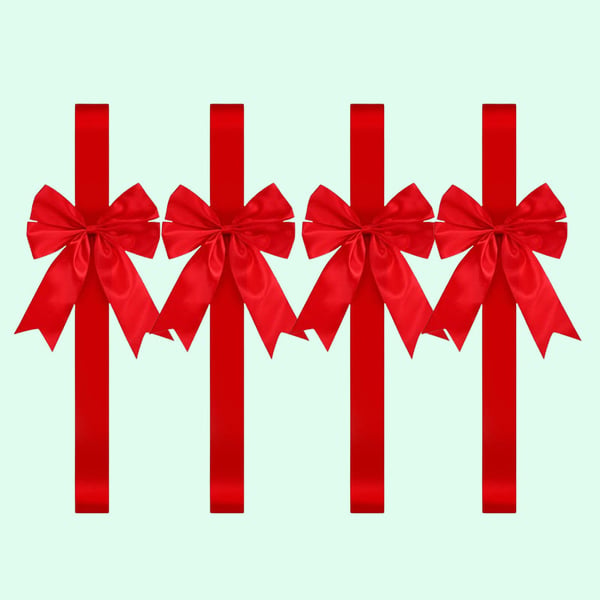 🎄4PCS Red/Green Christmas Cabinet Ribbon