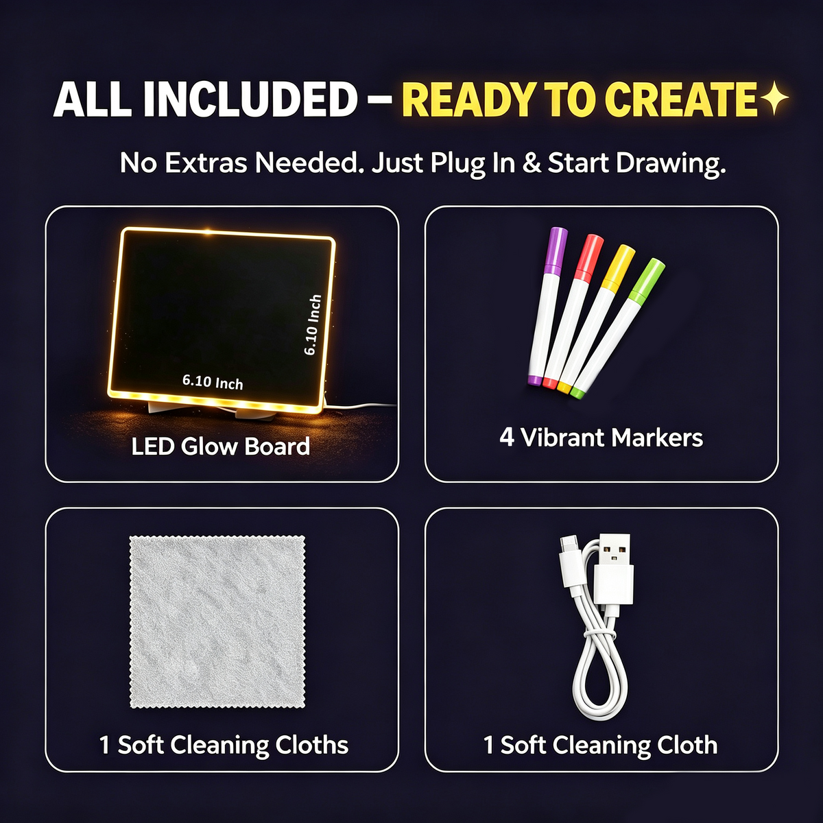 dht™⭐Rechargeable and Reusable LED Drawing Board For Children