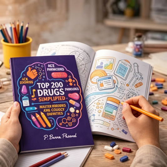 Top 200 Drugs Simplified: Pharmacology Coloring Book & Study Guide