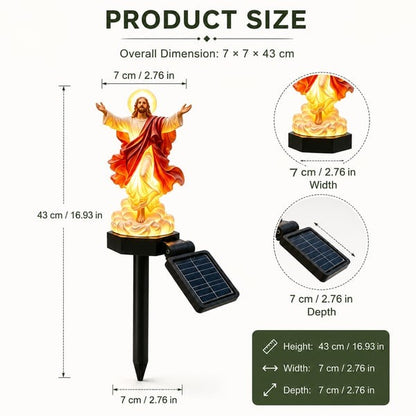 ✝️ Solar-Powered Light-Up Jesus Garden Statue