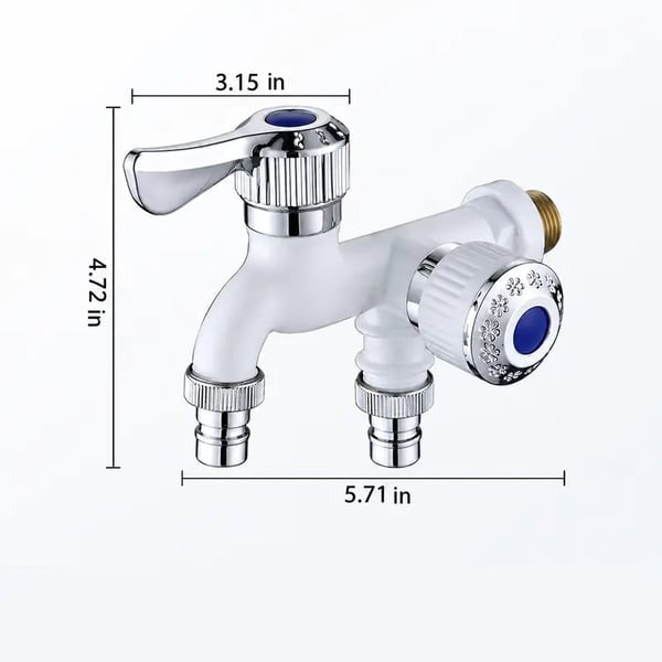 🏡Dual-Outlet Faucet – Two Independent Water Connections for Laundry, Garden & Everyday Cleaning