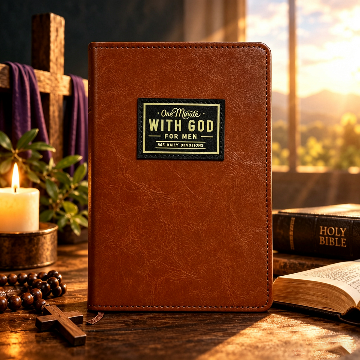 One Minute With God For Men KJV Large‑Print Reference Bible