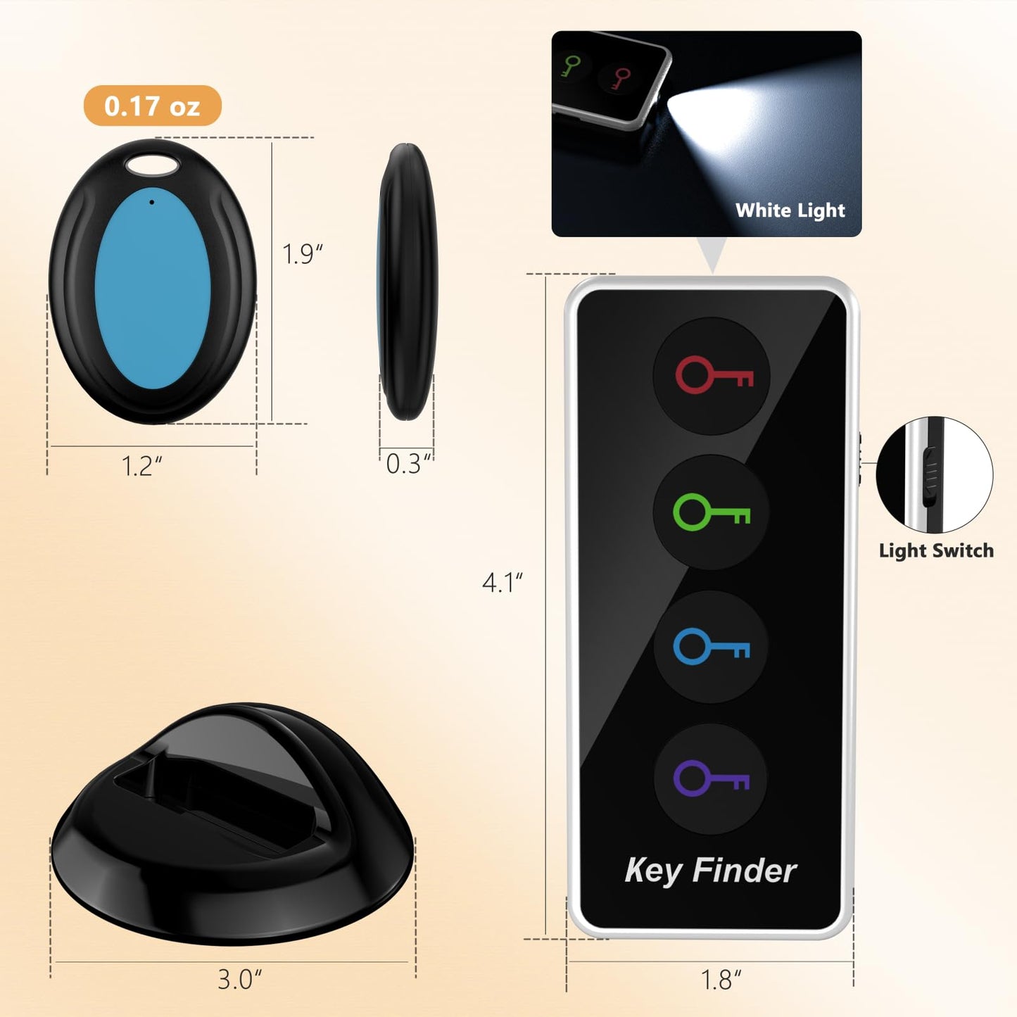 Key Finder - 130ft Working Range Wireless Item Tracker