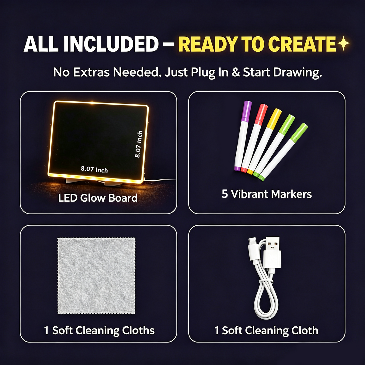 dht™⭐Rechargeable and Reusable LED Drawing Board For Children