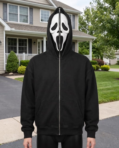 😱Horror Zip-Up Hoodie—Perfect for Horror Fans💀