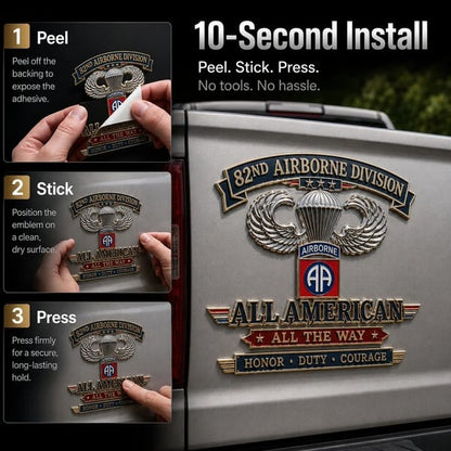 🪂U.S. Army 82nd Airborne Division Tribute Metal Car Emblem