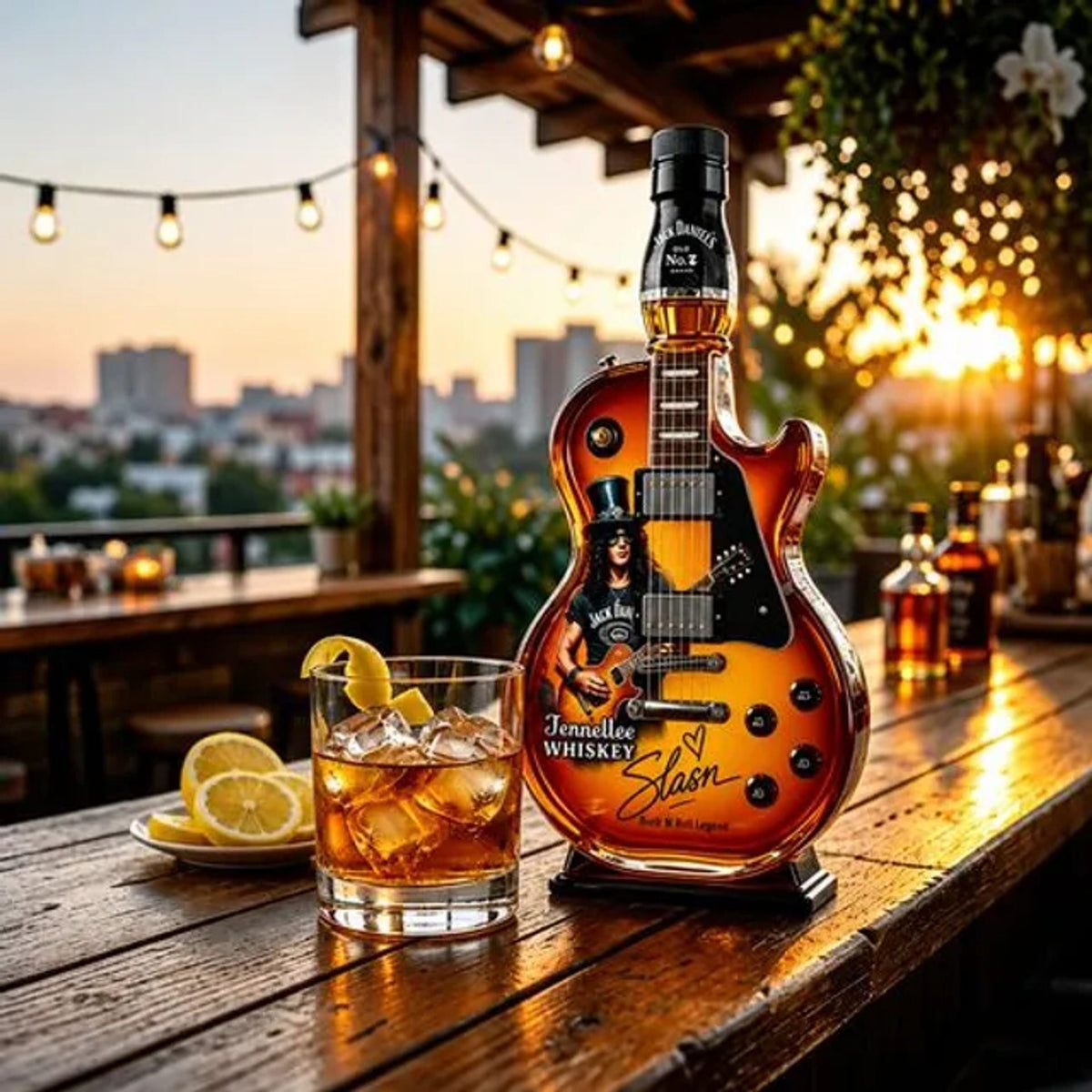 ❤️‍🔥Father’s Day 50% OFF 👨‍🎤🤘Appetite for Rock: Vintage Sunburst Guitar Figurine Spirit Bottle🎸✨