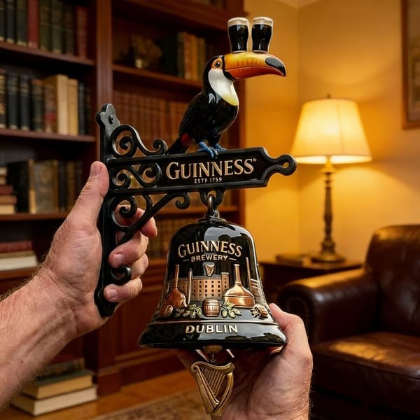 Vintage Celtic Toucan Cast Iron Wall Bell