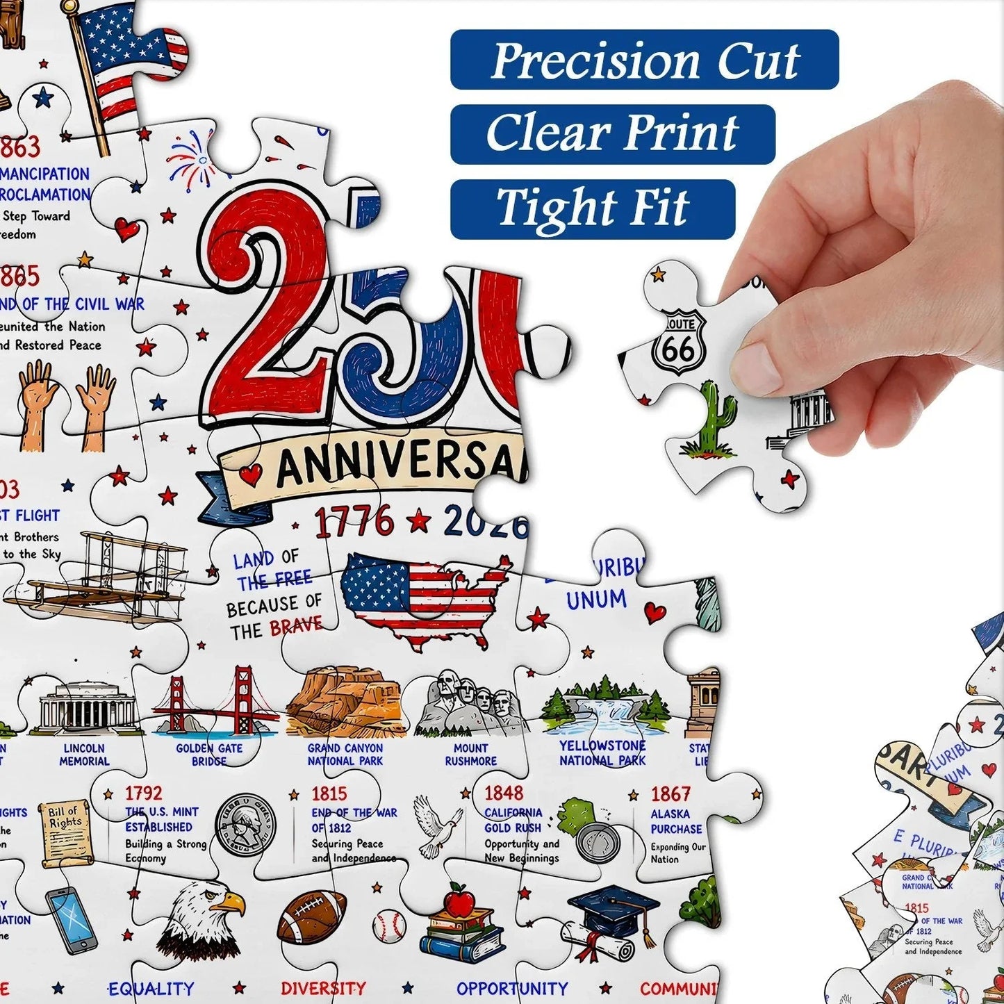 Stunning Patriotic American Flag & Landscape Puzzle (1000 Pieces)