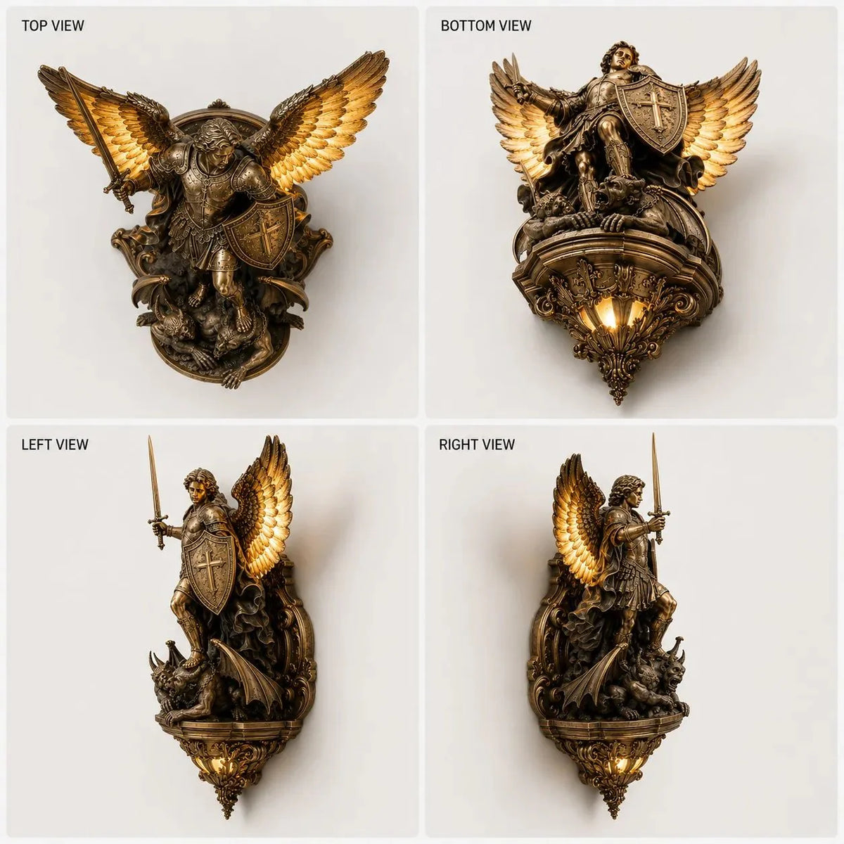 Sacred St. Michael Wall Light – Serene Faith-Inspired Home Decor