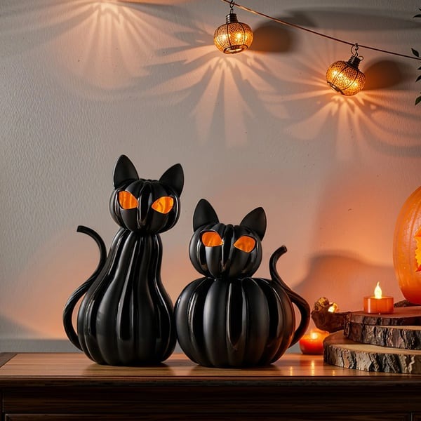 🎃 Halloween Glow-in-the-Dark Cat: 2-Piece Atmosphere Set