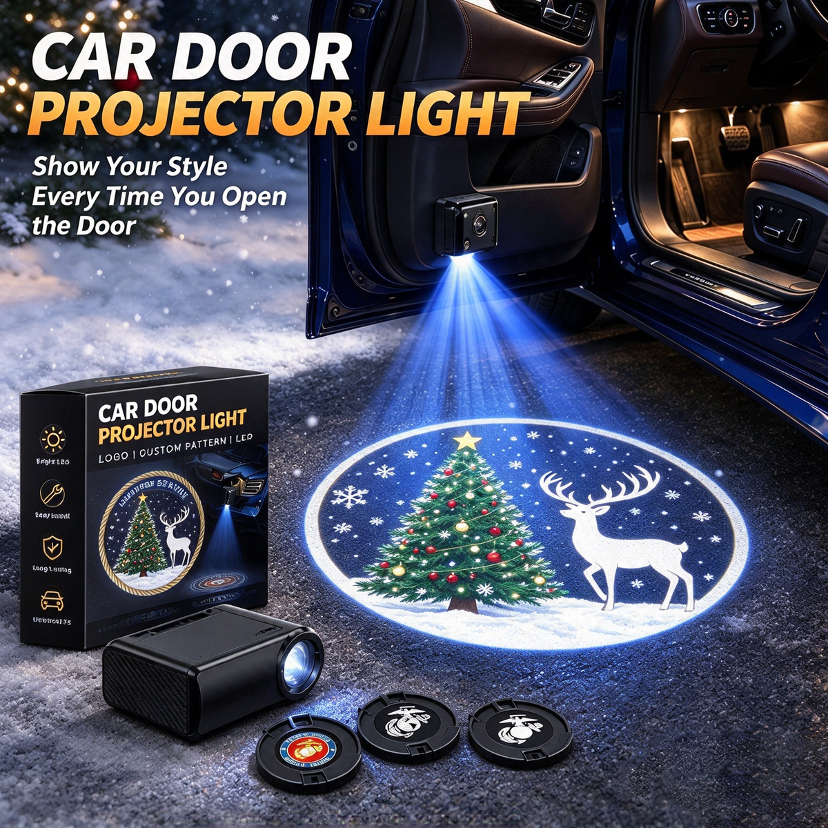 dht™⭐Christmas Car Atmosphere Projector Light – Festive Decor for Vehicles