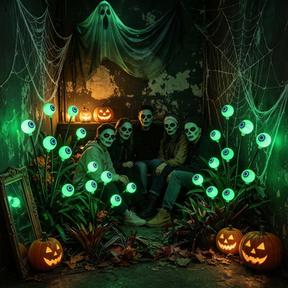  Green Halloween Solar Eyeball Lights