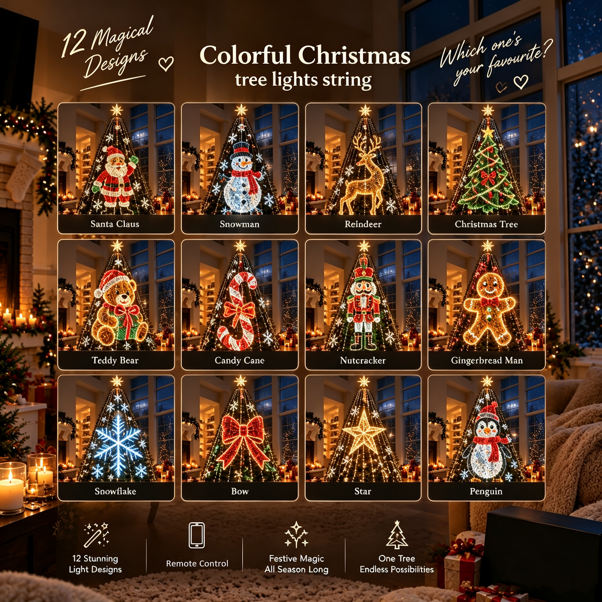 🎄Smart Animated Christmas Tree Lights - Make Your Christmas Tree Come Alive!
