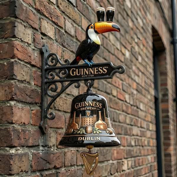 Vintage Celtic Toucan Cast Iron Wall Bell