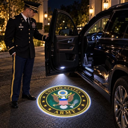 🚗 Military Honor Car Door Projection Light — 🎖️ Patriotic Projection for Veterans & Military Families