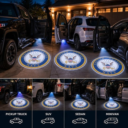 🚗 Military Honor Car Door Projection Light — 🎖️ Patriotic Projection for Veterans & Military Families
