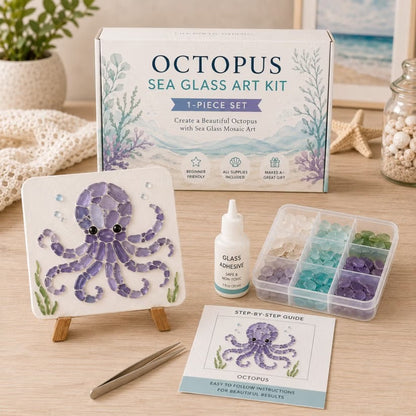 🌊 DIY Sea Glass Mosaic Art Kit – Create Beautiful Ocean-Inspired Artwork with Colorful Glass Pieces