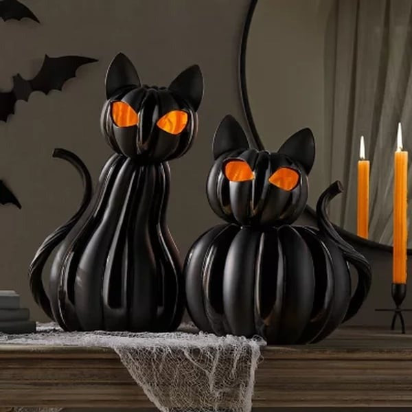 🎃 Halloween Glow-in-the-Dark Cat: 2-Piece Atmosphere Set