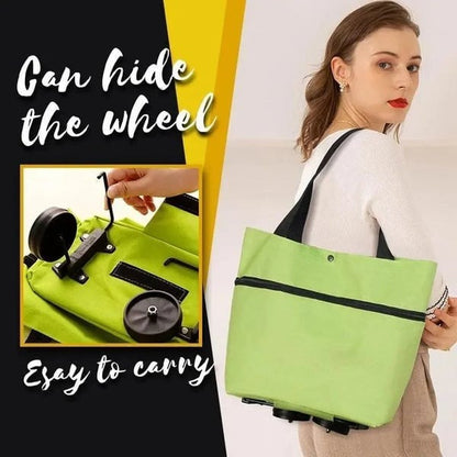 🛒2-in-1 Foldable Shopping Cart