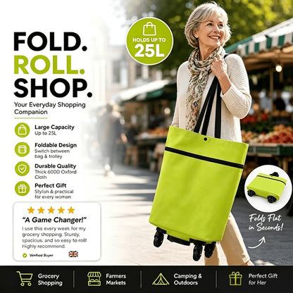 🛒2-in-1 Foldable Shopping Cart