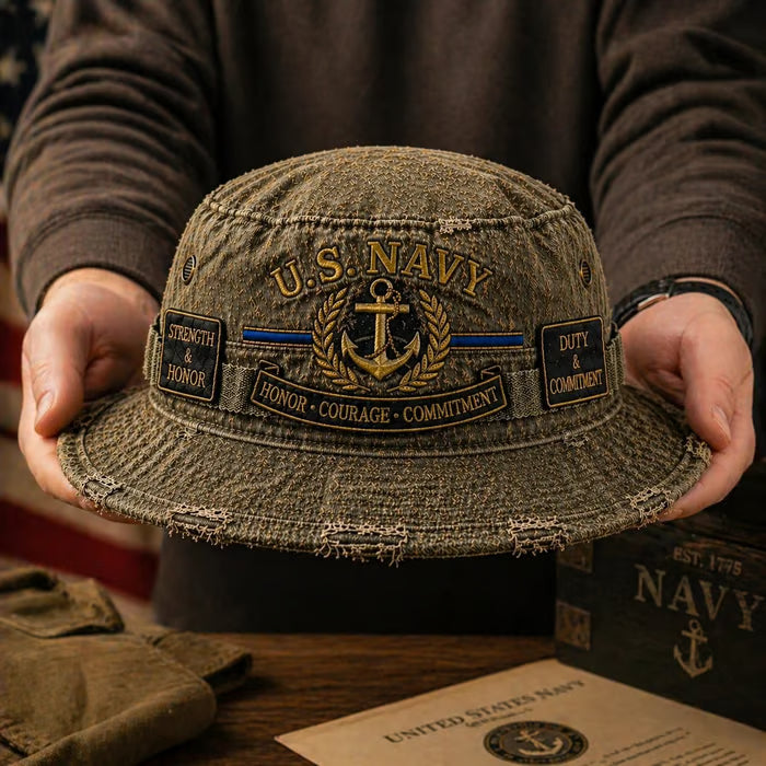 🏆250th Promo: 42% OFF - U.S. NAVY “Honor · Courage · Commitment” Boonie Hat