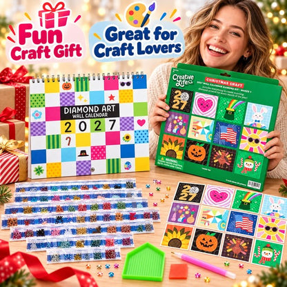 💎2027 Diamond Art Wall Calendar Kit | 12 Monthly Designs + Complete Gem Tools