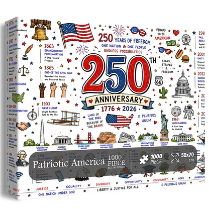 Stunning Patriotic American Flag & Landscape Puzzle (1000 Pieces)
