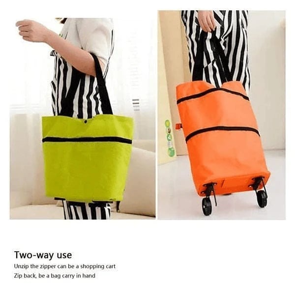 🛒2-in-1 Foldable Shopping Cart