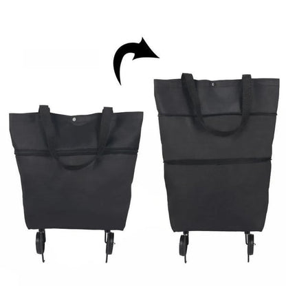 🛒2-in-1 Foldable Shopping Cart