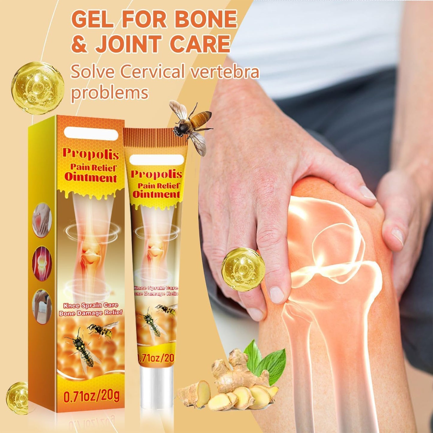 Natural bee venom ointment for joint pain relief