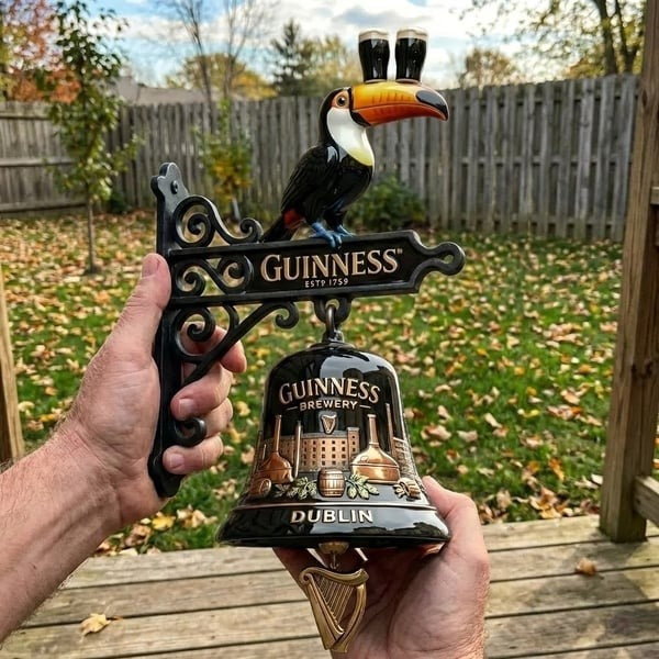 Vintage Celtic Toucan Cast Iron Wall Bell